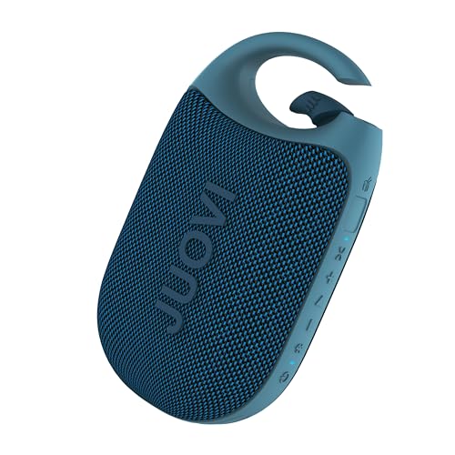 JUOVI Cassa Bluetooth Portatile, Audio Stereo, 24 Ore di Autonomia, Volume Alto, Bluetooth 5.3, IP68 Waterproof, Built-in Carabiner, per Spiaggia, Camera ed Esterno(Blu)