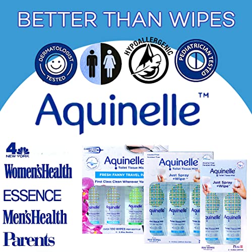 aquinelle toilet tissue mist - value pack of 4 convenient 325oz bottles - non-clogging alternative to flushable wipes - simply spray on any folded toilet paper