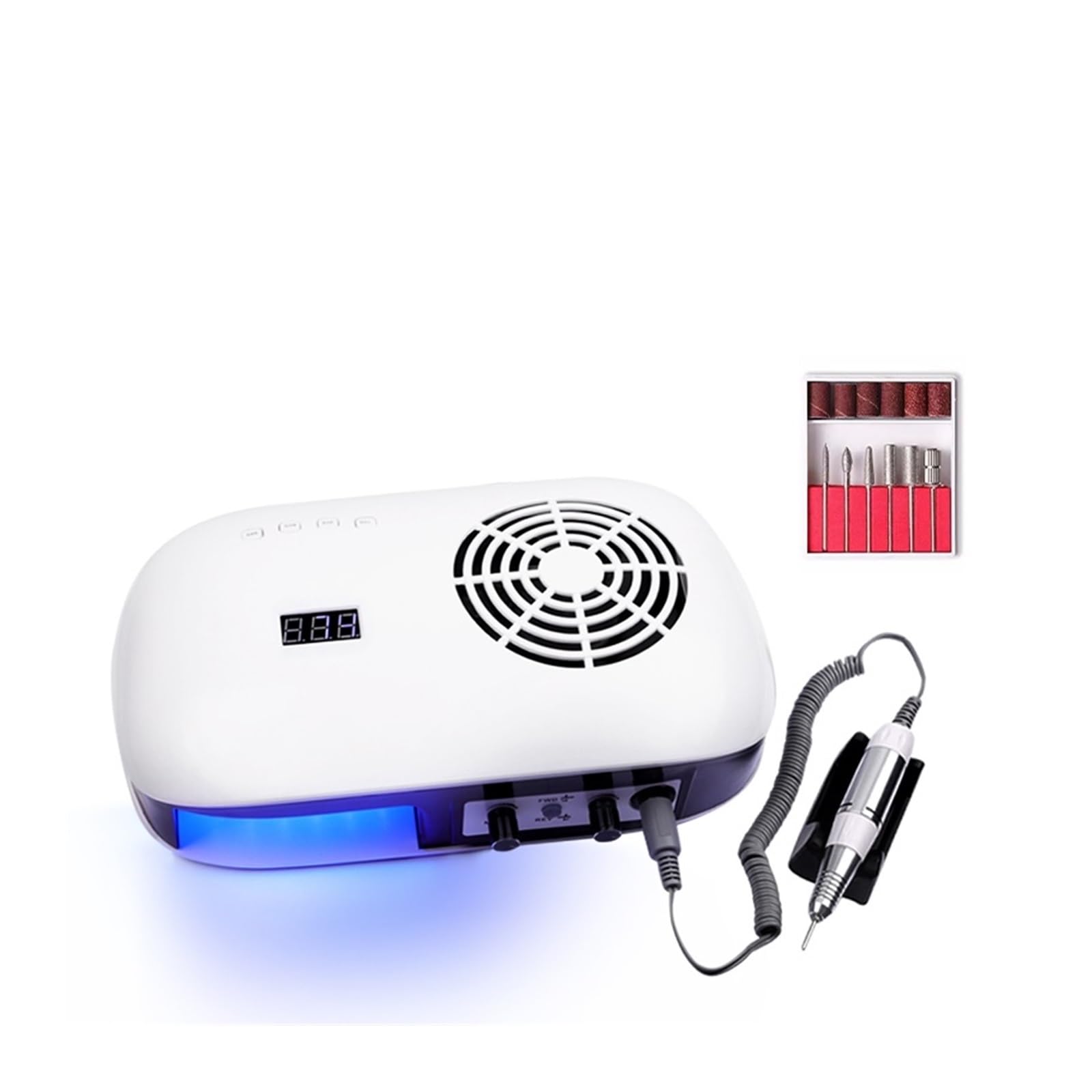Aspiratore Unghie, Multifunzionale 35000 giri/min elettrico lima for unghie manicure macchina aspirapolvere 48 W UV LED lampada for unghie asciugare rapidamente tutto lo smalto(MJ150-2)