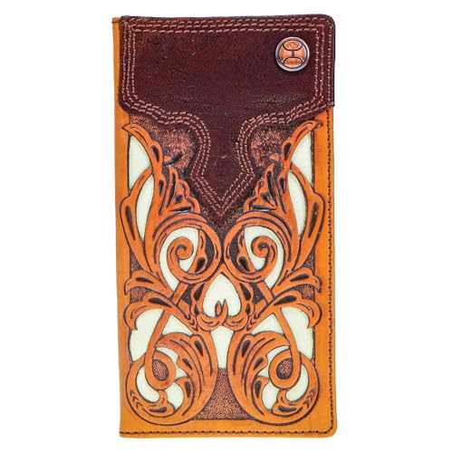 HOOEY Men's Top Notch Tooled Wallet Brown One Size
