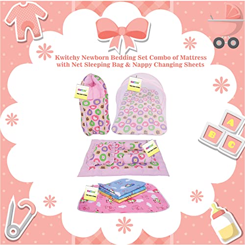 Image of Kwitchy New Born Baby Bedding Set Essential Combo Pack (0-6 Months) (4PCS Set)