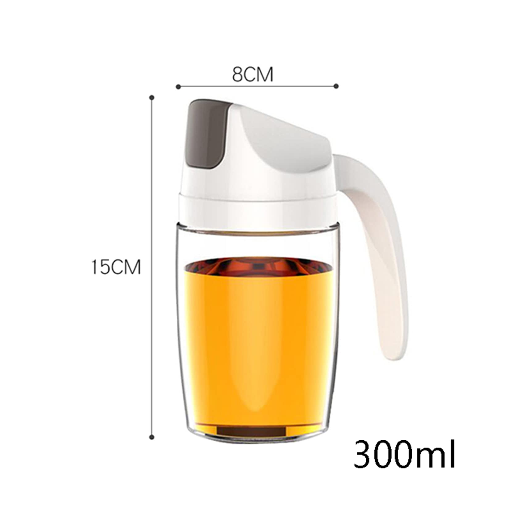 ESNY Dozownik oliwy z oliwek z białego przezroczystego szkła – 300 ml/600 ml / 630 ml oleju i octu, z dzióbkiem bez kapania, do kuchni, biała, 600 ml