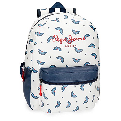 Preisvergleich Produktbild Pepe Jeans Feli Schulrucksack, 42 cm, 19.4 liters, Weiß (Blanco)