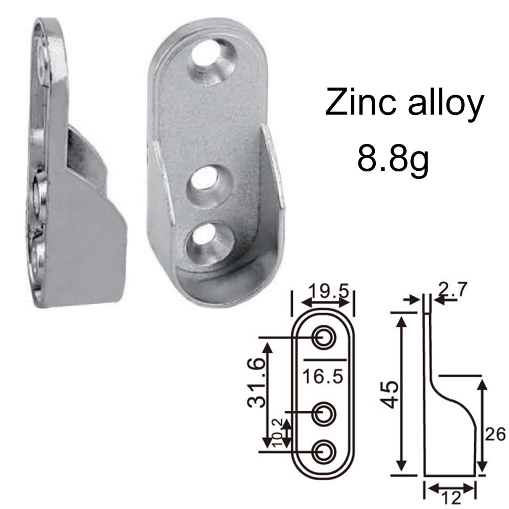 6 Supports D'Extrémité De Rail De Garde-Robe Ovales Support De Tringle De Garde-Robe En Argent Nickel Supports De Rail De Bride De Garde Robe De 15 Mm Et 6 Pices Vis Pour Penderie 67398029 6 Supports D'Extrémité De Rail De Garde-Robe Ovales Support De Tringle De Garde-Robe En Argent Nickel Supports De Rail De Bride De Garde Robe De 15 Mm Et 6 Pices Vis Pour Penderie 67398029
