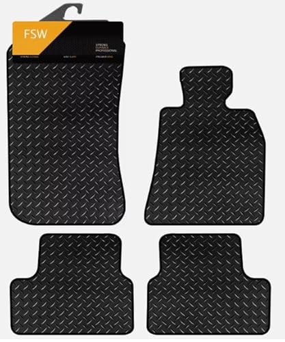 FSW - Compatible with Bmw i4 G26 2021 On Tailored Car Floor Mats - Heavy Duty, 3mm Rubber Matting - Anti Slip Mat - Waterproof, Anti Slip Backing - 4 Piece Set Rubber Floor Mat Set