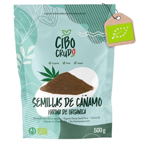 Harina de Semillas de Cañamo Ecologicas y Crudas- 500 g. Harina de semillas de cáñamo descascarada. Harina Integral de Semillas de Cáñamo Ecológica. Rica en Omega 3 y Omega 6.
