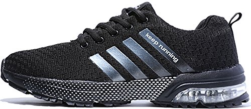 [ハト] 新番 スポーツ軽量 クッション性 カジュアル デイリー トラベルランニングシューズ カジュアル スニーカー通勤 通学 日常着用メンズ レディース (28.0, クッション ブラック)