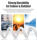 ikbc 30m Ethernet Cable Outdoor, Cat 6 High Speed Internet Cable 30m, Gigabit LAN Cable 1000Mbps with RJ45 Connector, 23AWG Waterproof White, Router PS4/5 Compatible (30 Clips) - Image 2