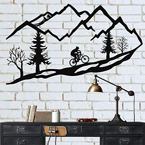 Décoration murale en métal pour VTT - Décoration murale 90x50 cm noir