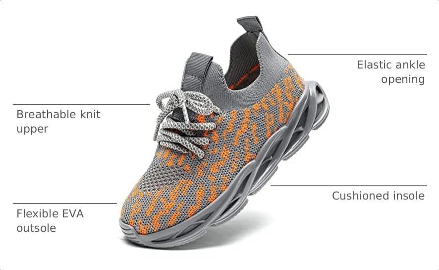 Image of DADAWEN Boys Girls Sneakers Kids Lightweight Breathable Tennis Shoes Strap Running Athletic Shoes for Toddler /Little Kid /Big Kid