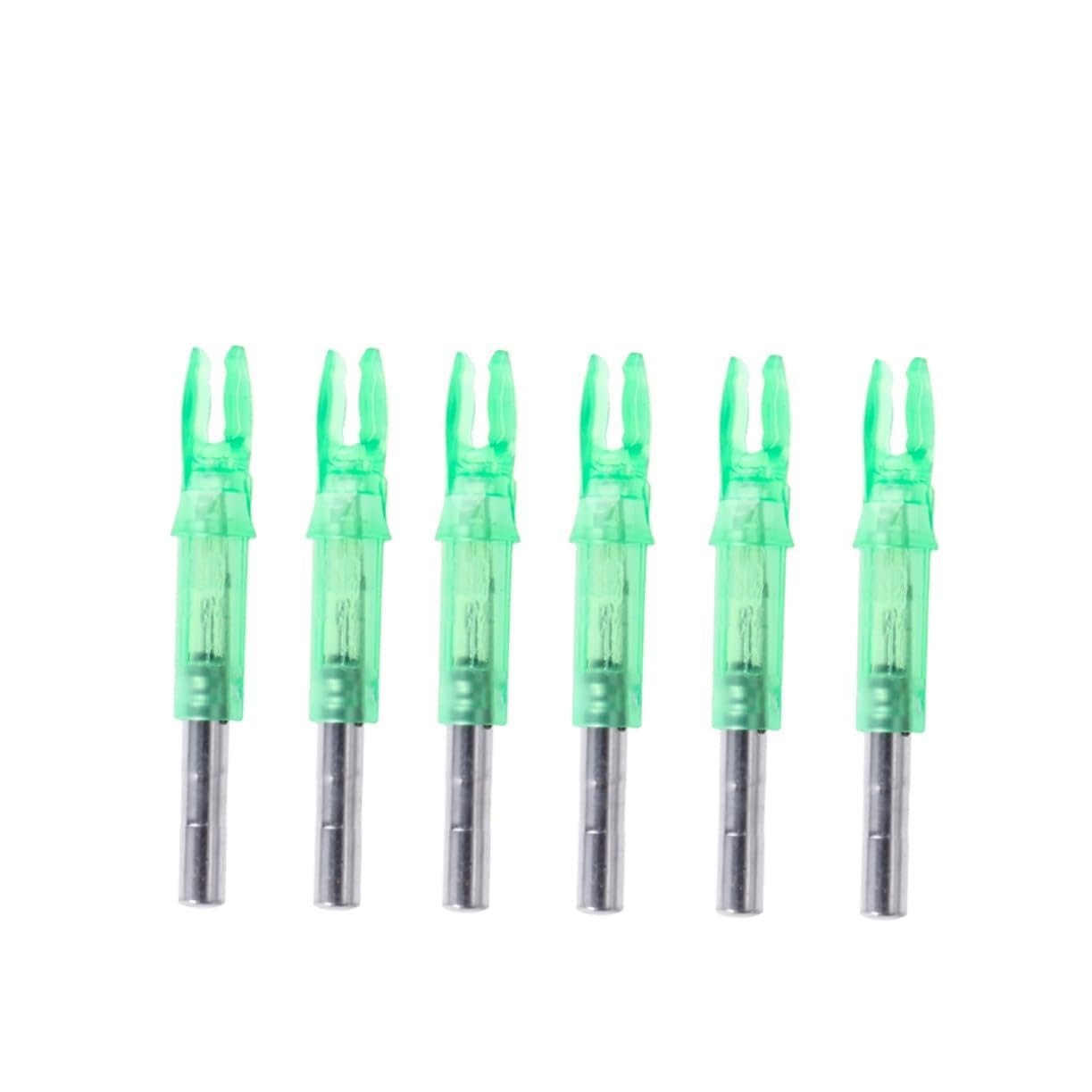 BESPORTBLE 12pcs LED Lighted Arrow Tails for Green Accessories with Internal Nocks Compatible with Arrow Shaft Continuous Use Over Hours