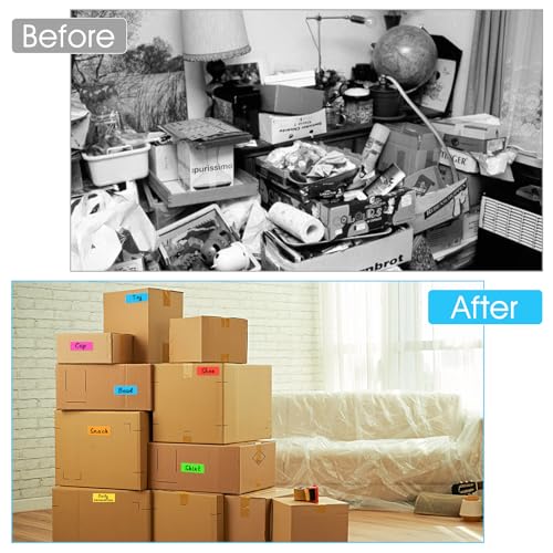 Ptwola 360 Stück Umzugsaufkleber Etiketten Selbstklebend Aufkleber Bunt farbige Ablösbare Adressen Blanko...