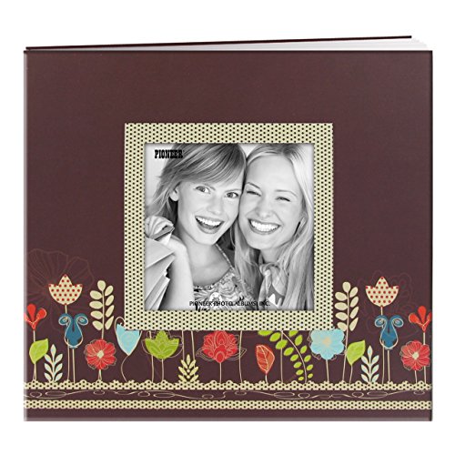 Pioneer Photo Albums 20 Page Designer Printed Raised Frame Garden Cover Scrapbook for 8 by 8-Inch Pages