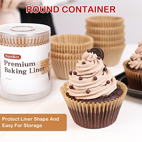 Muffin Cupcake Baking Cup Liner – Extra Large – Sturdy – Super Thick – Non-Stick –Unbleached Disposable Liner – Odorless – Biodegradable – Multi-Use Baking Cups By Bambot (100-Pack) #TOP5