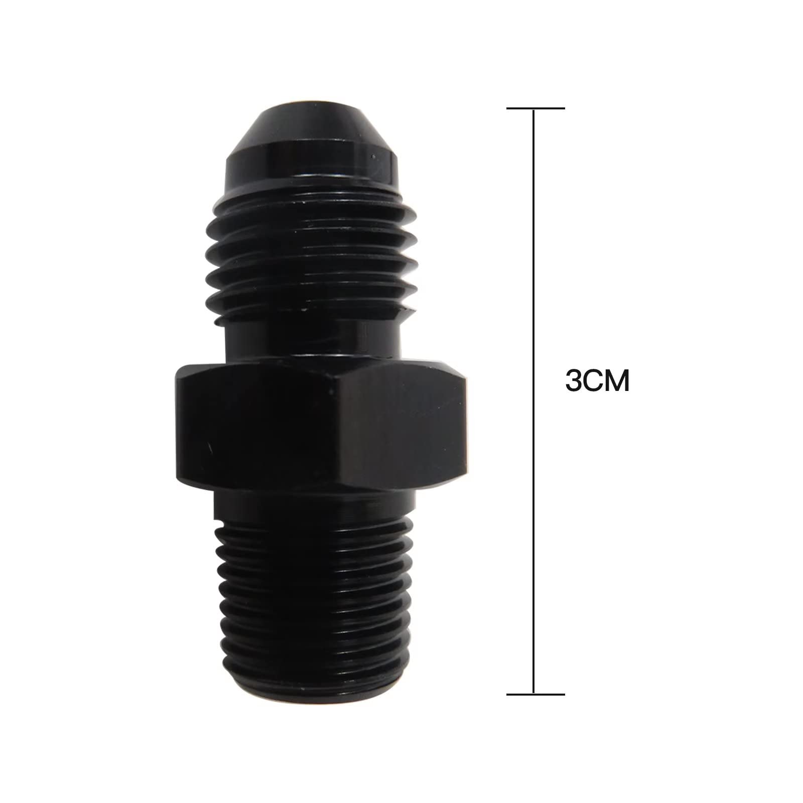 Fivestarautopartsupplier 2x Black 4AN To 1/8 NPT Adapter Fittings - Straight CNC Aluminum
