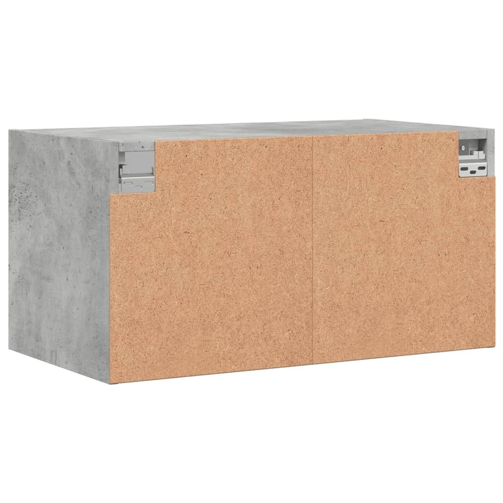 vidaXL Mobili a Muro con Ante in Vetro 2pz Grigio Cemento 68,5x37x35cm
