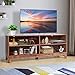 Tangkula Farmhouse Wood Universal TV Stand for TVs up to 65-Inch Flat Screen, Home Living Room Storage Console Entertainment Center with 4 Open Storage Shelves, TV Console Table (Coffee)