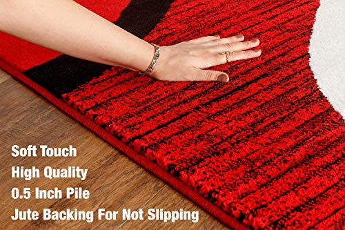 Tapete moderno GLORY RUGS 4x6 rojo miniatura 6