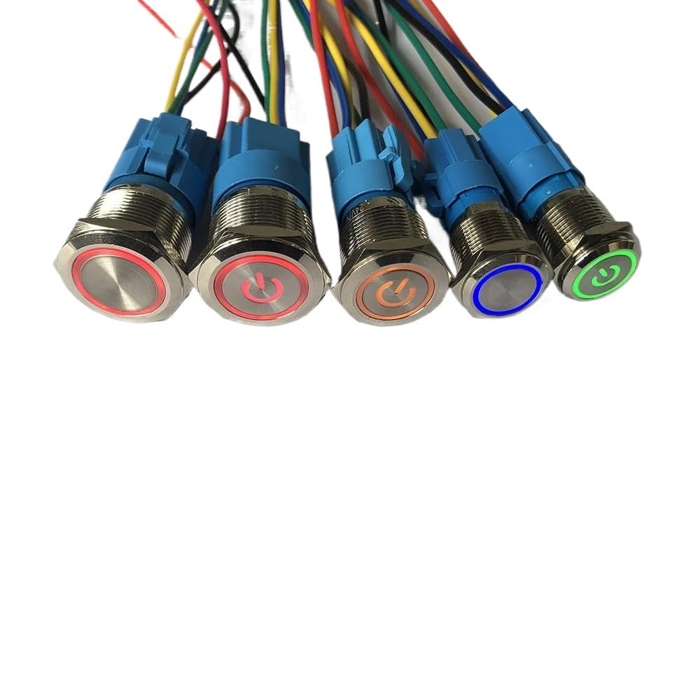 Metall-Knopf zum Ein- und Ausschalten 5/12/220 V ohne sofortige Verriegelung des festen Controllers