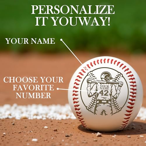 Image of Personalized Baseball Ball with Custom Name, Engraved Ball, Personalized Baseball Gifts for Team, Coach, Player, Senior, Custom Award Trophy, Engraved Gift Thank You Coach