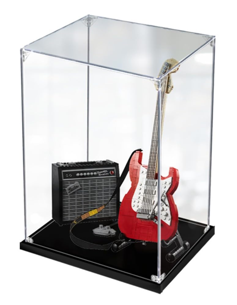Acrylic Display Case Compatible with Fender Guitar 21329, Acrylic Display Box, Dustproof Storage Display Case (Does not include building blocks) B,3mm