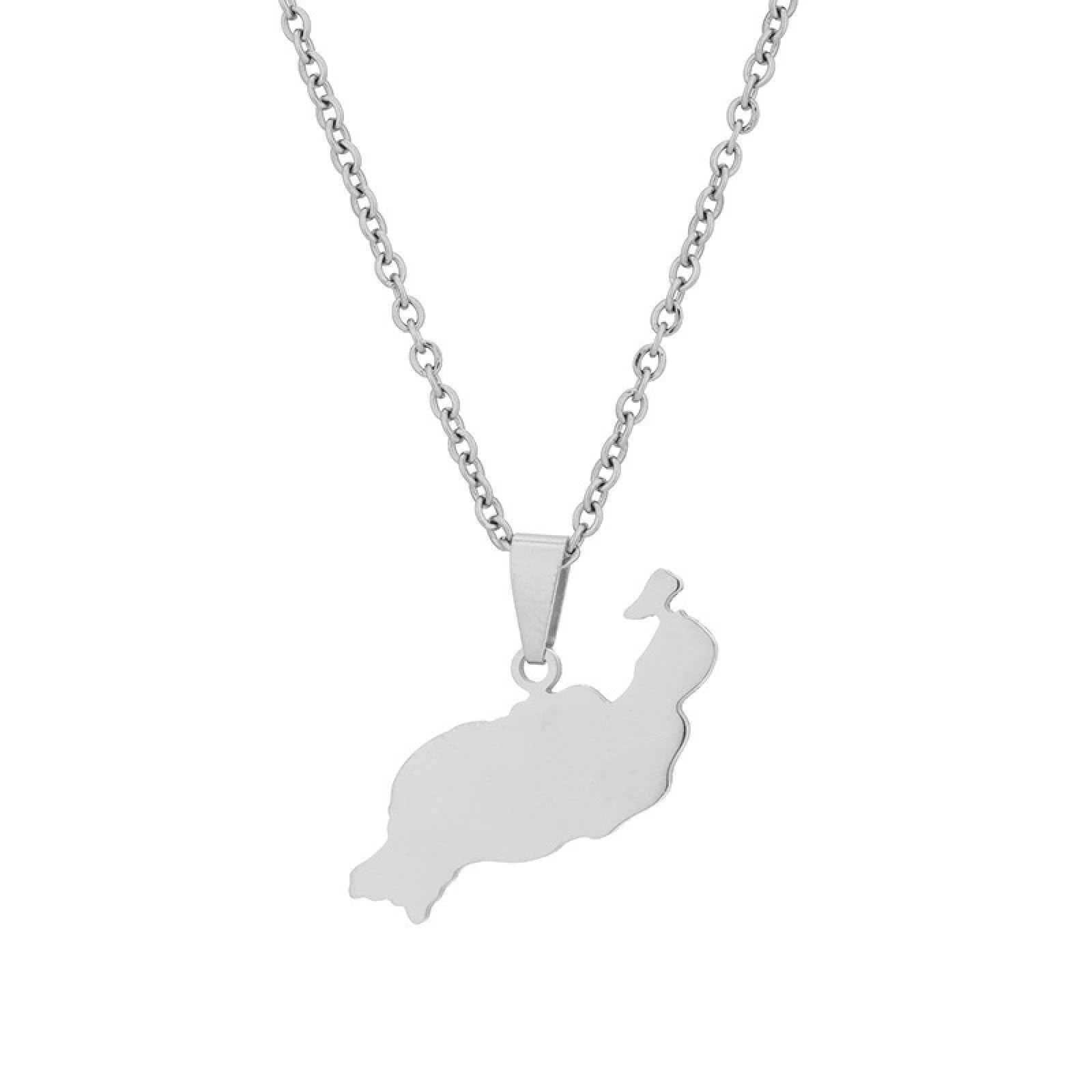 Pendentif Argenté Motif Branches Et Feuilles - Or Blanc Laminé - Style Nature - Neuf