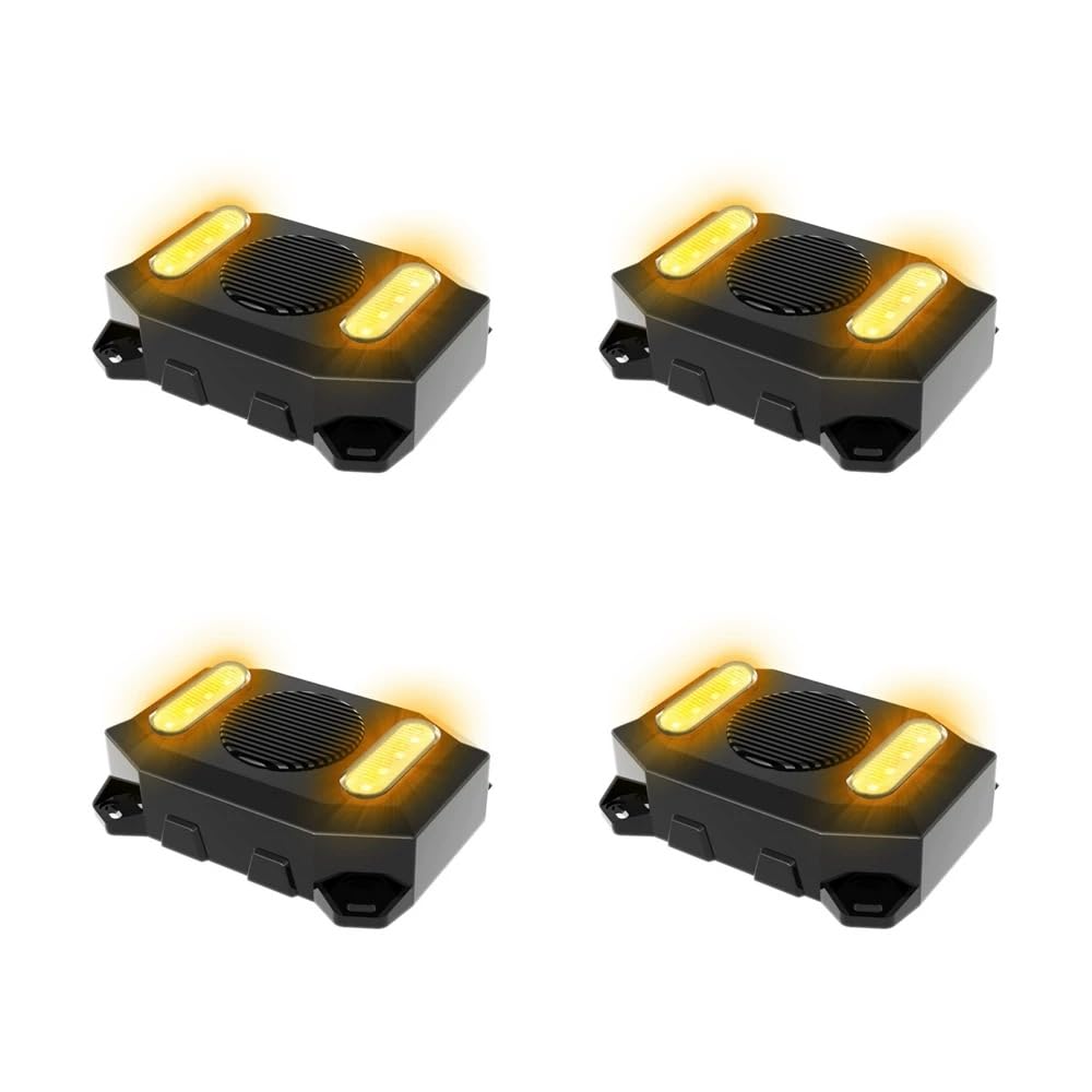 12-24V Alarme de secours de bruit blanc et avertissement lumineux - Système de sécurité de recul 97dB pour camions et machines (4PCS)