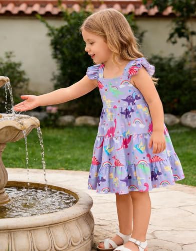 Image of Vieille Toddler Girls Summer Dress Ruffle Casual Beach Sundress 2-8 Years