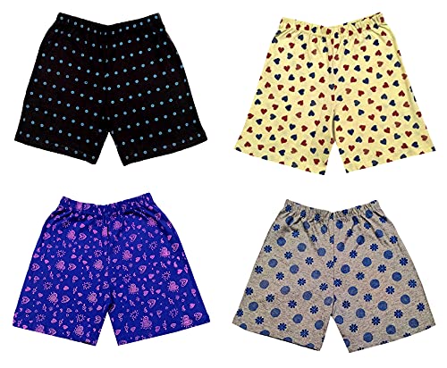 Image of indi weaves Girls Cotton Printed Shorts (Pack of 4)