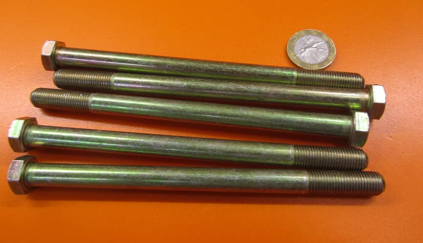Grade 8 Zinc Yellow Steel Bolts RH PT 3/8"-24 x 5.50 Length 10 pcs