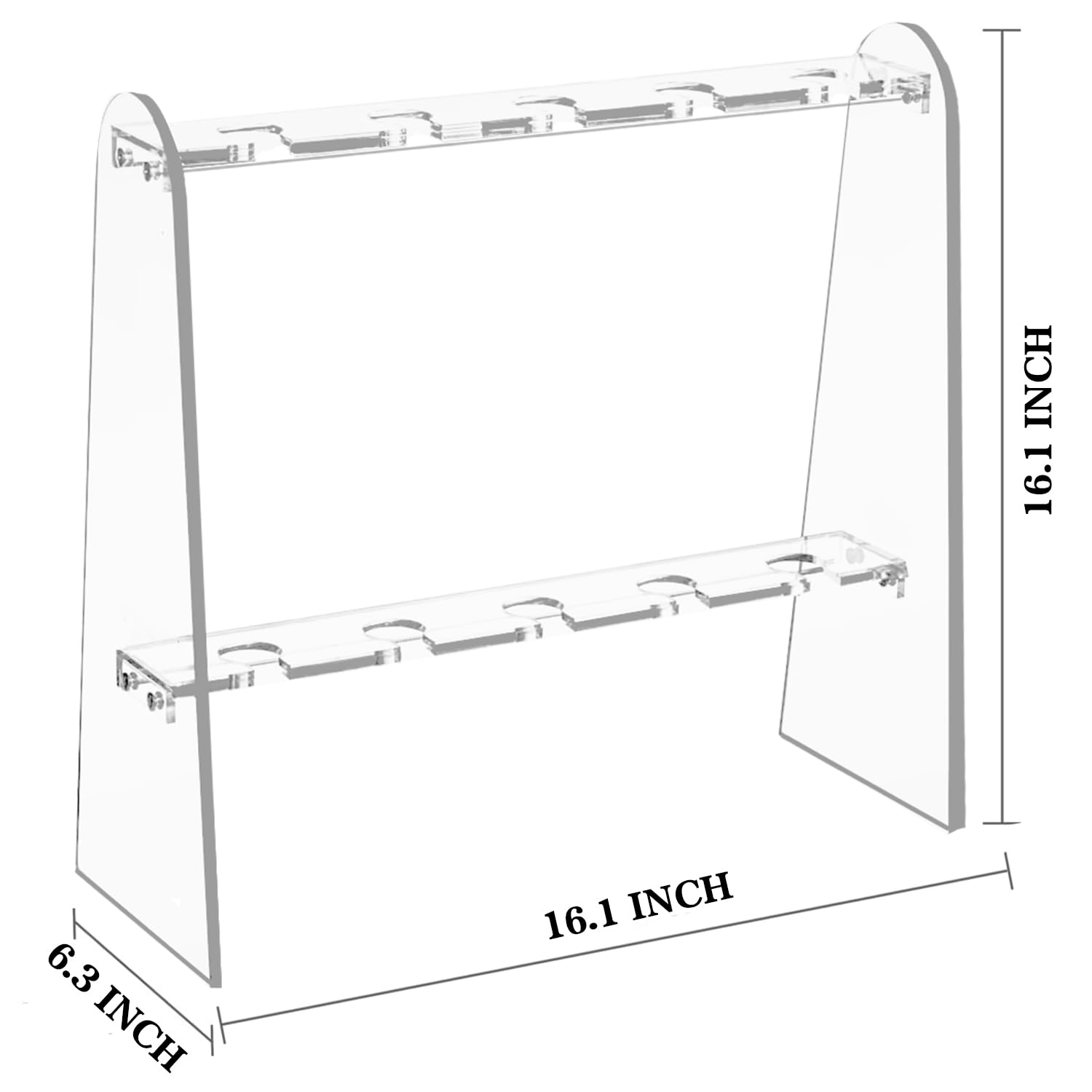 Joioda Champagne Wall Holder - 2-Tier Clear Acrylic Champagne Glass Holder Stand - Holds 10 Cups - Flute Stand for Drinks & Wine Glass Display Rack