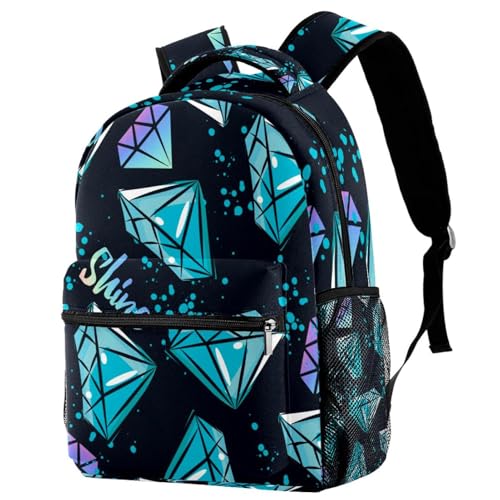 Sac à dos d'école pour ados avec un motif diamant abstrait et coloré