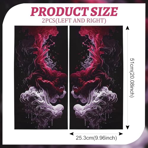 Image of JSCARLIFE Smoke Series Car B-Pillar Sticker, HD Printed PVC Waterproof Car Decals, Car Stickers Vinyl Self-Adhesive Side Strip Decal Cool Stickers (Purple)