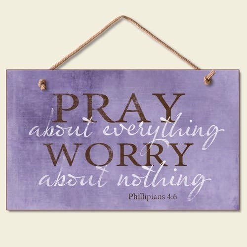 OrangeTag Pray About Everything Wooden Sign Decor 9.5" by 5.75" 41-250 (Limited Edition)