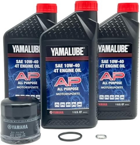 Image of Yamaha RHINO 450 /660 / 700 (2004-2013) all Models all Purpose Oil Filter Change Kit Yamaha Part# 5GH-13440-80-00, 3 Quarts All Purpose LUB-10W40-AP-12