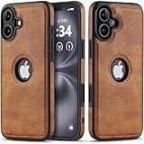 TRUIRON Leather Case Cover for iPhone 16 6.1 Inch Brown | Luxury, Logo Visible, Vintage, Ultra Slim, Protective, 2024
