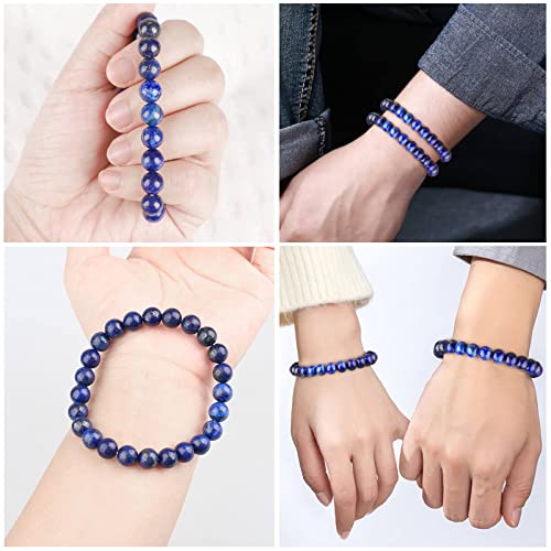 Lapis Lazuli Handmade Bracelet, Friendship Chakra Crystal Gemstone Bracelets, Beaded Protection Bracelet for Men Women Wealth Prosperity Feng Shui Good Luck Blue Stone Jewelry Bracelet4