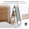 Umbra Hub Floor Length Mirror with Storage Rack, Modern Black Rubber ...