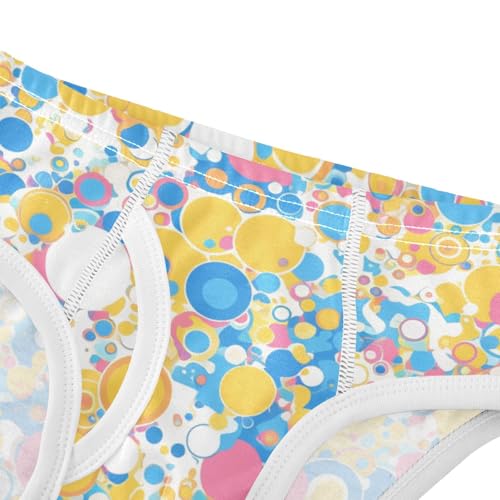 KLL Abstract Texture Colorful Circles Toddler Boy Pure Cotton Athletic Underwear Cute Children Undies4
