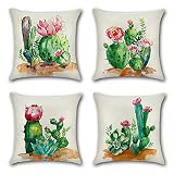 cactus cojin de la suegra ★ Tamaño Perfecto: cada funda de almohada mide 45x45 cm (18x18 pulgadas). Por favor permita una desviación de 1 ~ 2 cm porque es un producto hecho a mano. El patrón es sólo en la parte frontal.