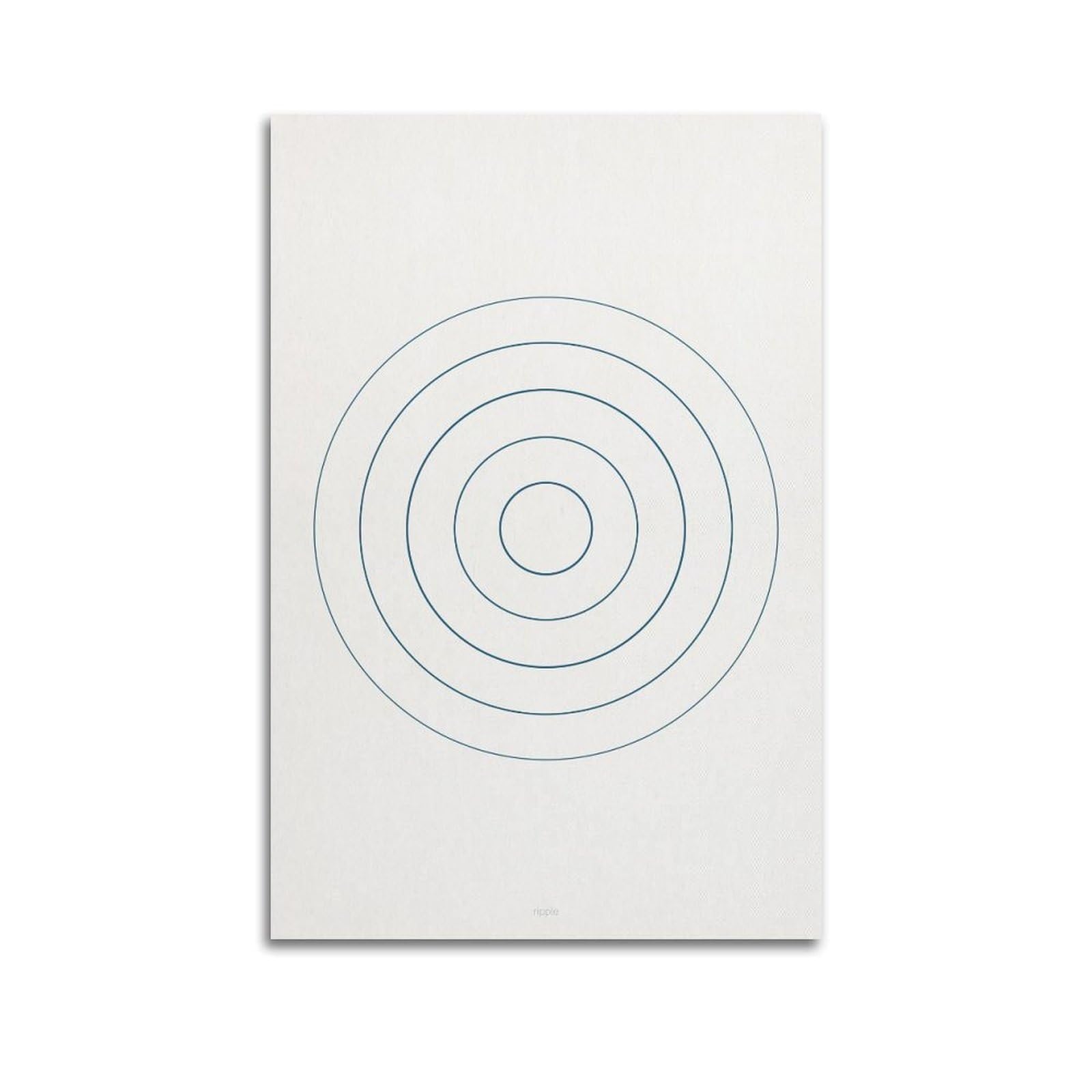 XKUGA Minimal Zen Poster Ripple Circles Water Healing Meditation Modern Decorative Canvas Prints - Ideal Wall Art for Family, Man Cave, Game Room, Boys & Girls Bedroom 12x18inch(30x45cm)
