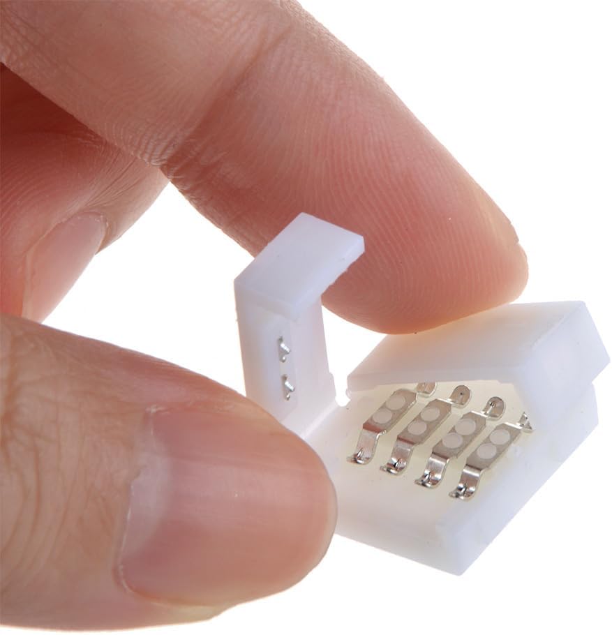 Mini 4-PIN RGB Connector Adapter Compatible with 5050 RGB LED Strip Solderless 10mm