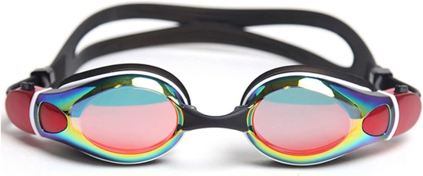 Professional Waterproof Adult Anti-fog UV Protection Lens Men Women Swimming Glasses Lens Adjustable Silicone Swim Goggles(E)