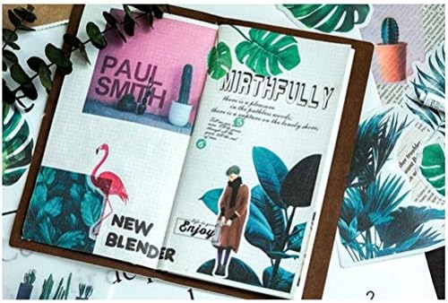 nuoshen 60 Pcs Tropical Plants Stickers, Self-Adhesive Ephemera Pack for Wall Window Scrapbook Letters Notebook Card Making DIY (Plants Stickers)