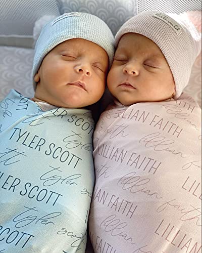 Personalized Baby Blanket, Monogram Name Blanket, Swaddle Receiving Blanket, Photo Prop Birth Announcement, Customized Name Blanket for Infants Newborns, Custom Name