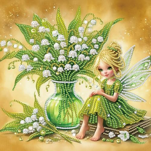 Image of AiYuanzsh 5D Special Shape Diamond Art Kits for Beginners, Butterfly Fairy Diamond Art Painting Kits for Adults, Crystal Rhinestones Diamond Art Painting for Home Wall Decoration Gift 12x12 inch