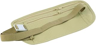 Security Travel Money Belt, Undercover Hidden Wallet Passport Money Waist Belt Bag Slim Secret Travel Bag Chest Pack,Anti-Theft Passport Wallets for Men & Women