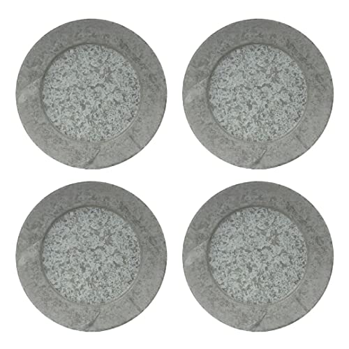 Set de 4 Platos Cargadores Metálicos galvanizados 13 pulgadas