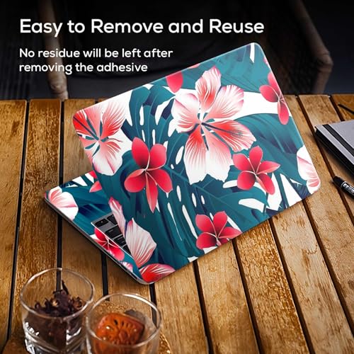Image of Galaxsia Floral D17 Full Body Vinyl Laptop Skin /Sticker /Cover Upto 15.6 Inches Laptops Laminated-Removable-HD Quality Compatible for Hp-Dell-Sony-Lenovo-Asus etc.(15x10 Inches)