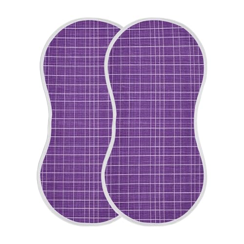 Kigai Purple Plaid Baby Burp Cloths Extra Soft and Absorbent Burping Rags Cotton Burping Clothes Baby Washcloths for Newborn Boys Girls - 1 Pack